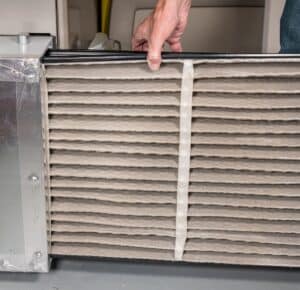 changing a folded dirty air filter