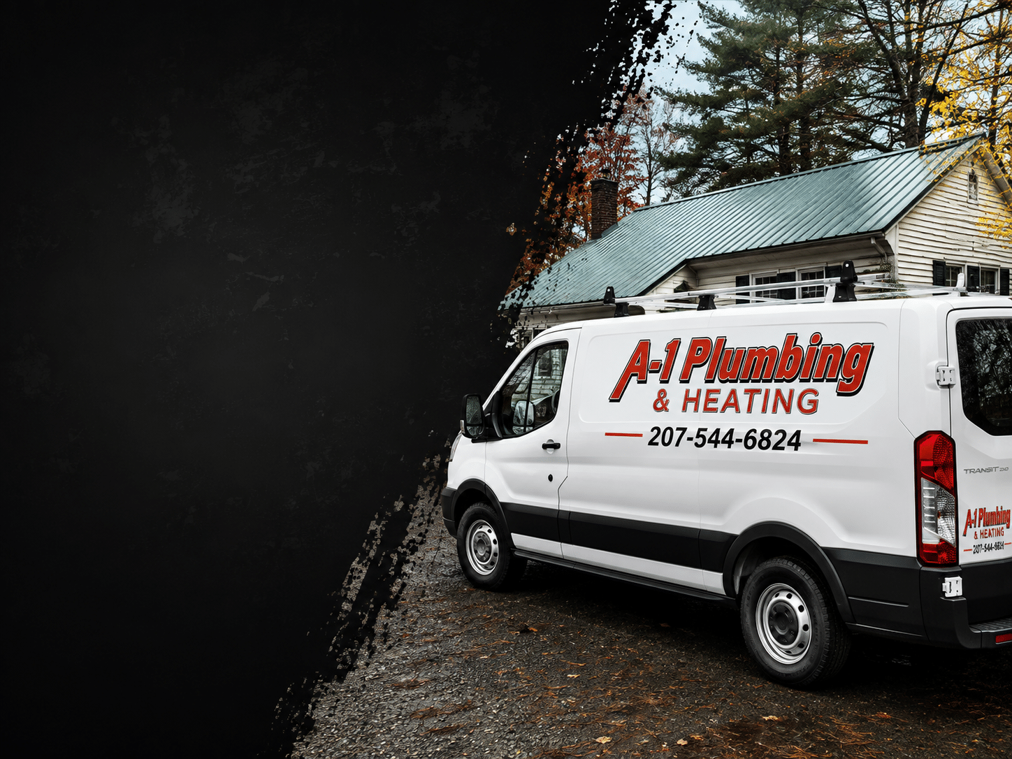 A-1 Plumbing and Heating Ford Transit service van in Farmington, Maine
